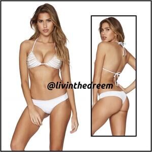BEACH BUNNY CHAIN REACTION WHITE BIKINI SZ XL/L SET
